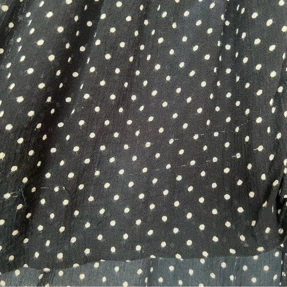 Anthropologie Babydoll Navy Blue Polka Dot Sleeveless Button Up Tunic Top SZ M - Picture 13 of 13